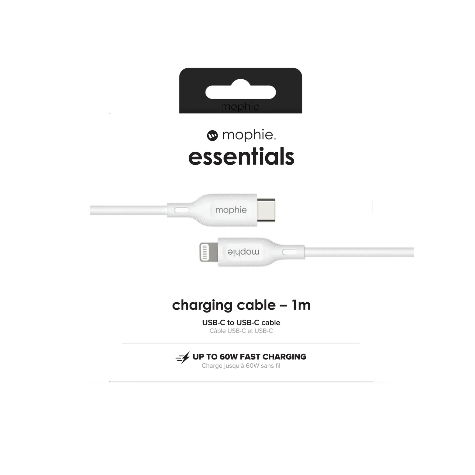 Mophie Essentials Câble USB-C vers Lightning 1 m Blanc